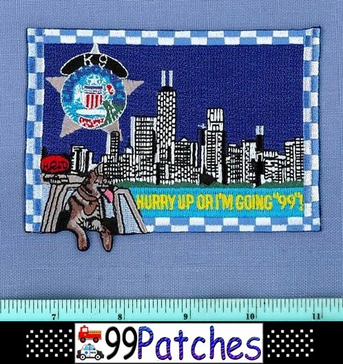 CHICAGO K-9 ILLINOIS Police Patch DOG LAKE CITY SKYLINE I'M GOING "99" 8G