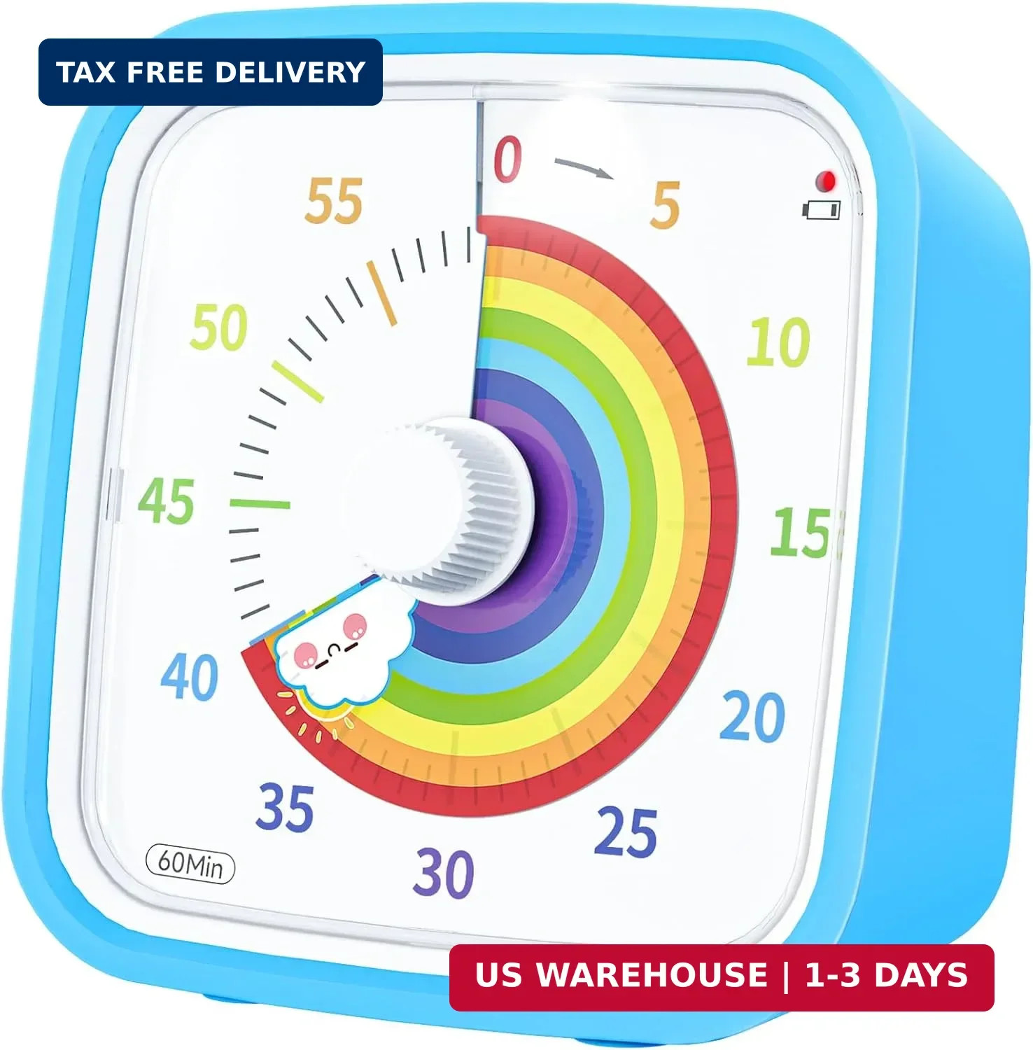 Yunbaoit Visual Timer with Protective Case, Rainbow Disk 60 Minute Countdown Tim