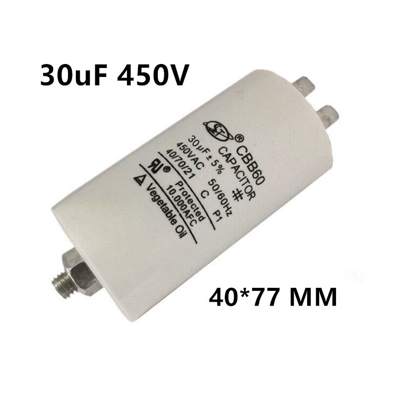 CBB60 30UF 30MFD 450V AC MOTOR START RUN CAPACITOR with STUD TERMINAL