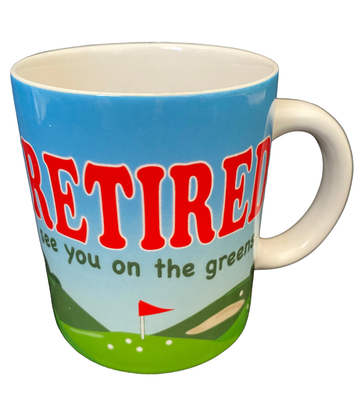 RUSS Retired See you on the Green Coffee Cup Retirement Gift Mug
