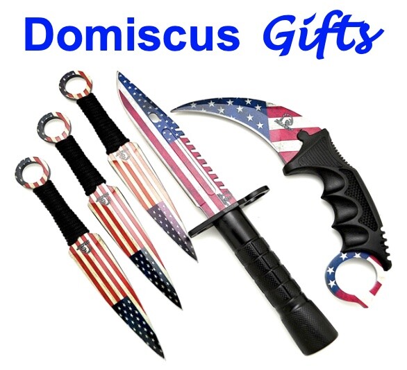 5 Pc. NEW! American Flag HUNTING Skinning Throwing KARAMBIT KNIFE Knives Set