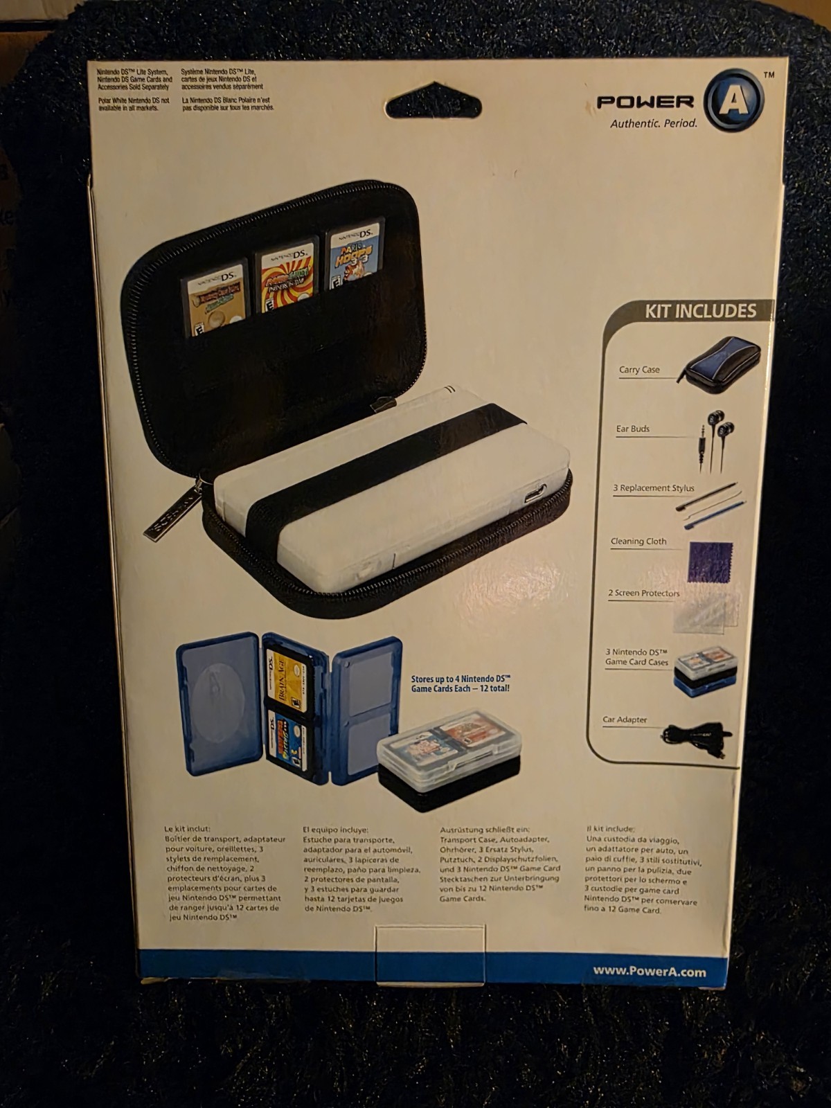 Official PowerA Nintendo DS Lite Starter Kit (Black) - 12-Item Accessory Bundle