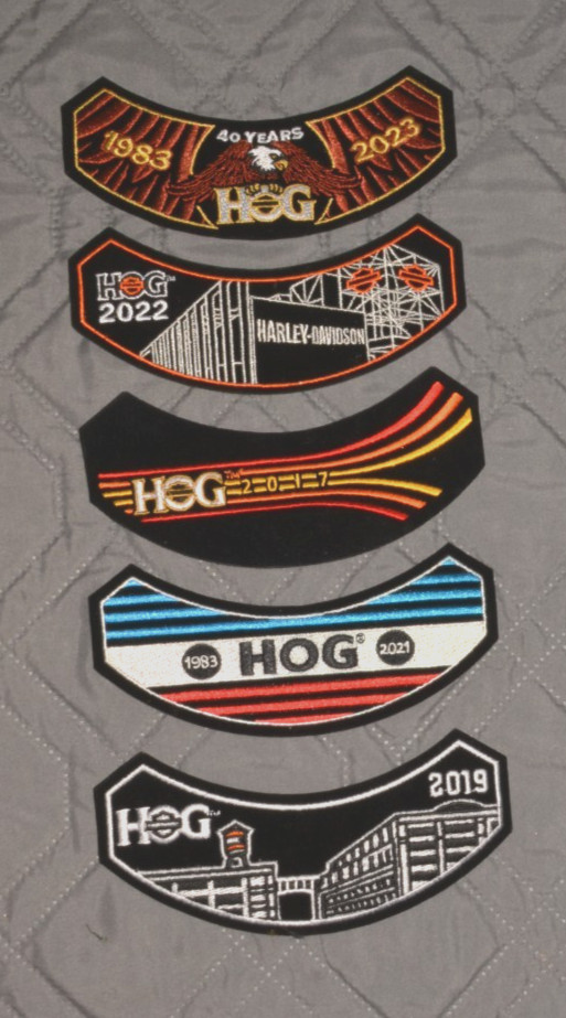 Vintage Harley Owners Group HOG Rocker Patch Lot of 5 Anniversary Embroidered