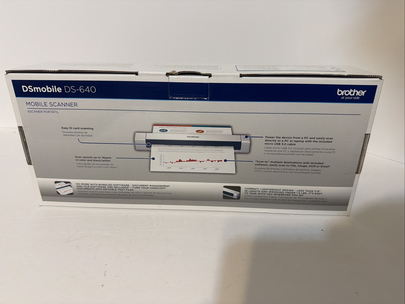 Brother DS-640 Compact Mobile Document Scanner - White