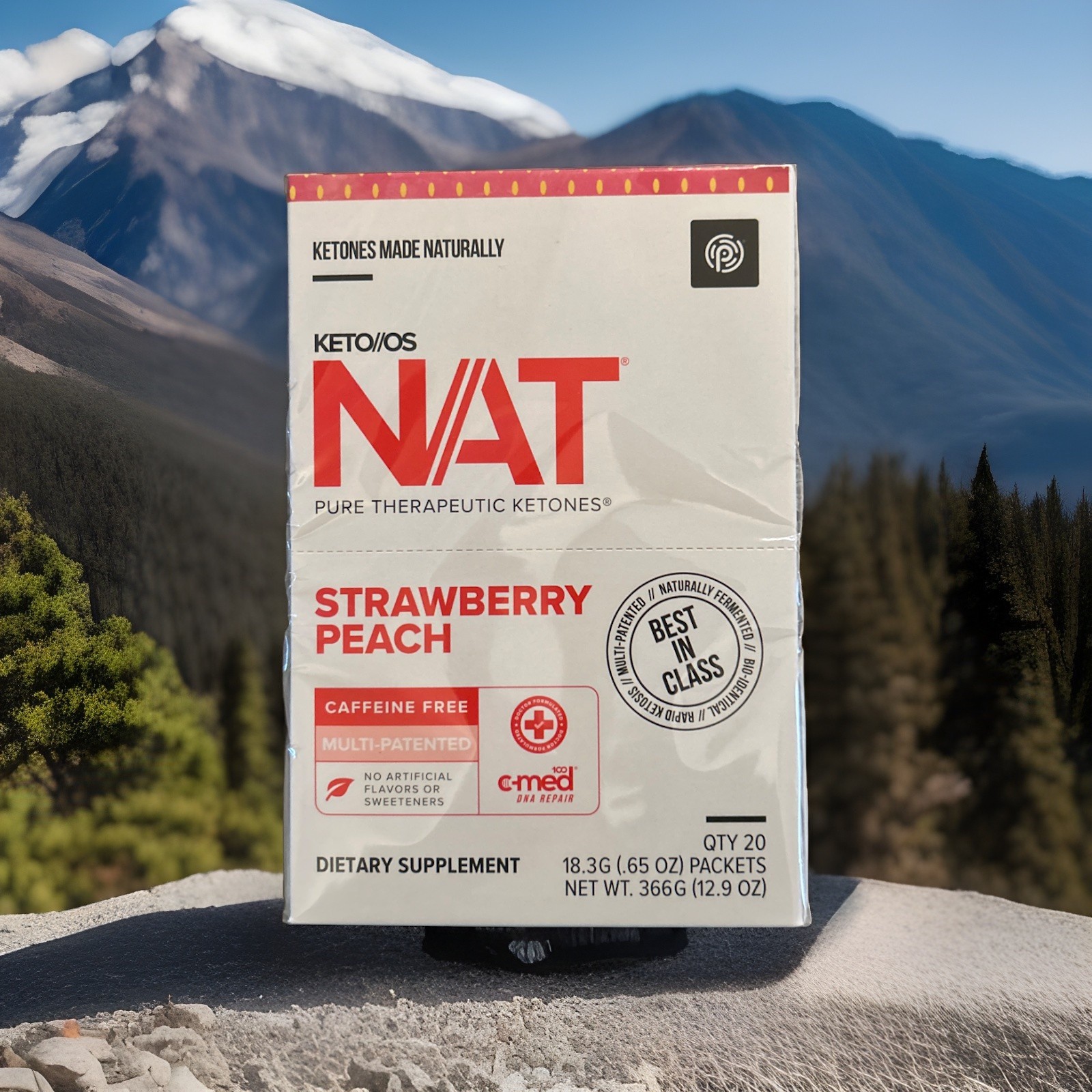 PRUVIT Ketones Nat STRAWBERRY PEACH Caffeine Free 20 Pk. FREE SHIPPING EXP:06/27