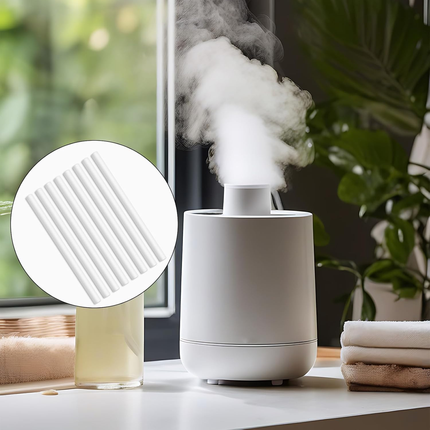 24 Pcs Humidifier Wicks Sticks Diffuser Wicks Replacement Cotton Refill Stick...