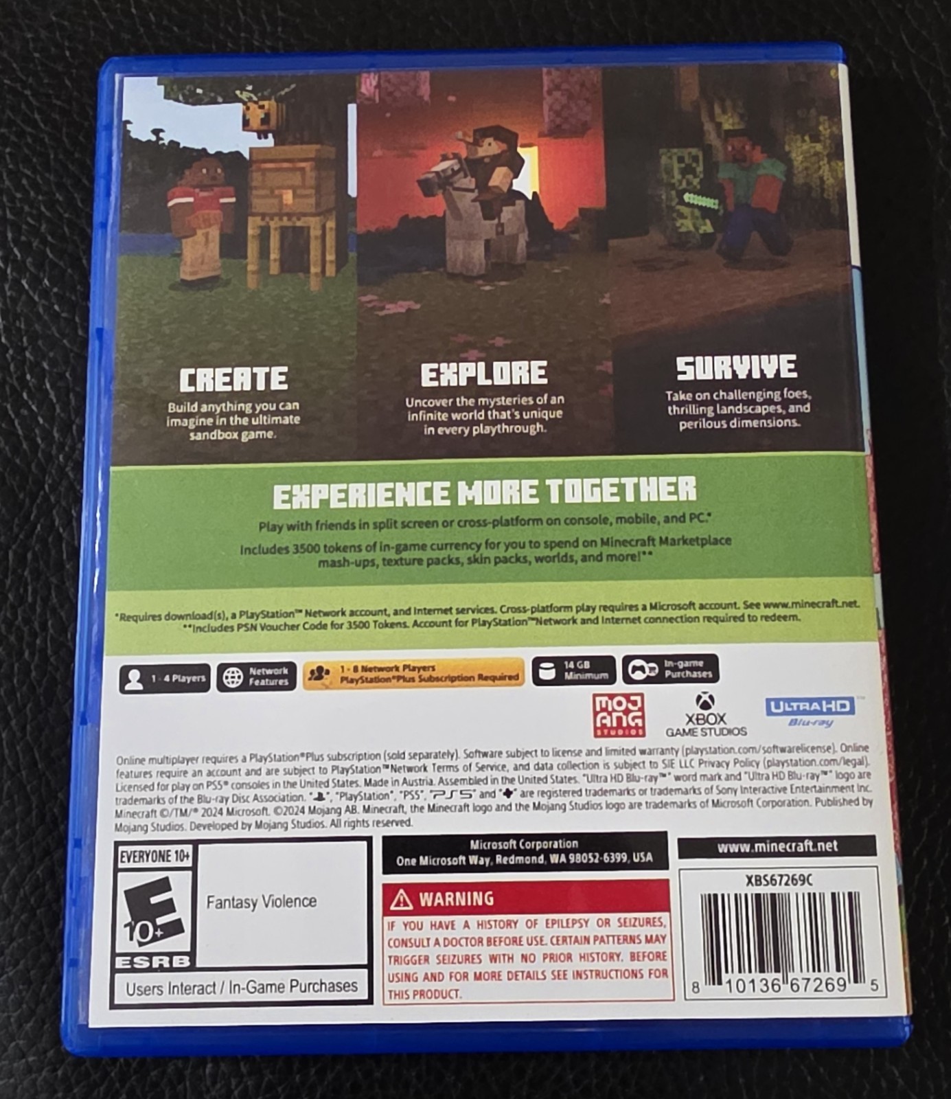 Replacement Case (NO GAME) Minecraft PlayStation PS5