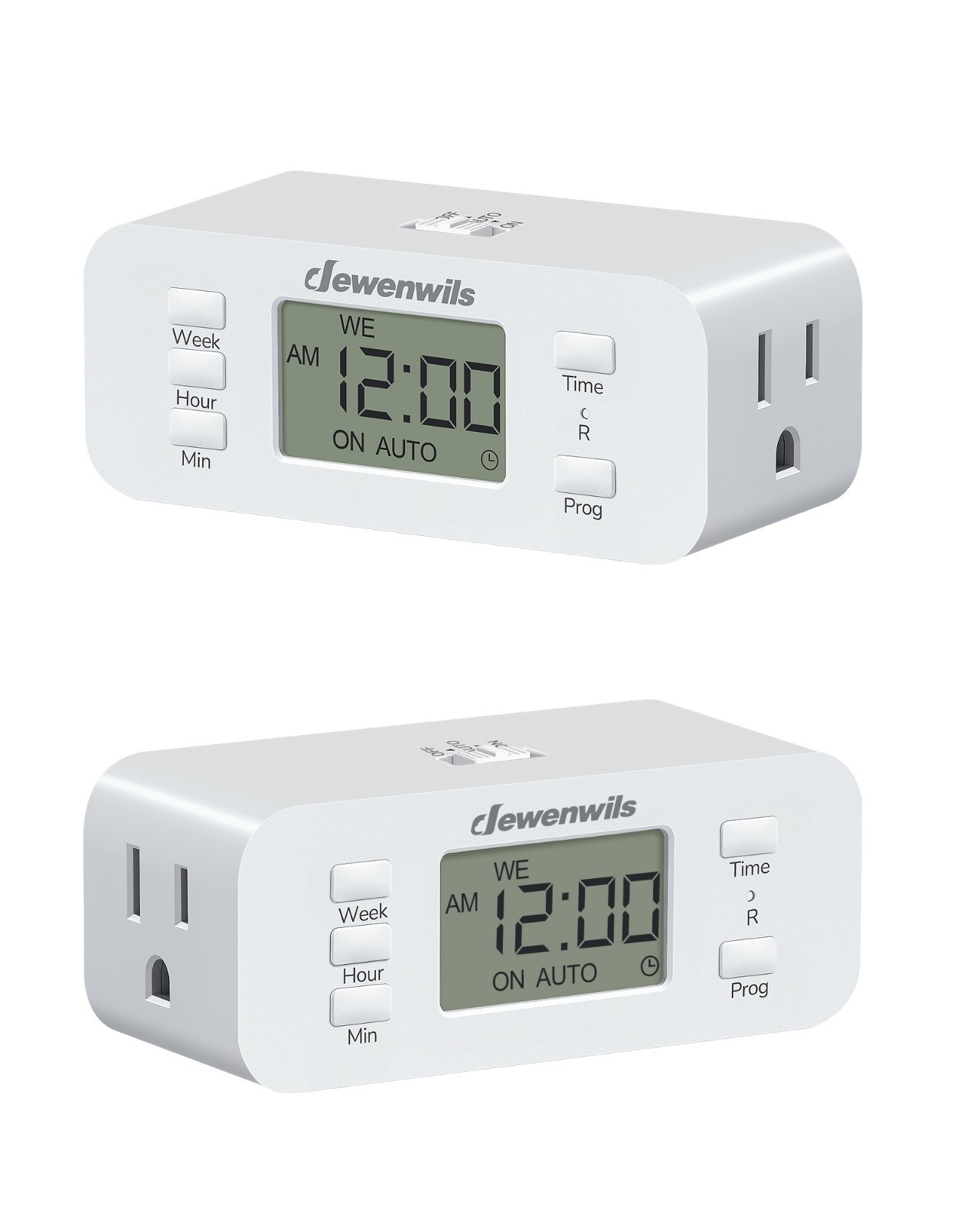 DEWENWILS Digital Timer for Pets & Home, 2-Pack, Dual Outlet, 7-Day Cycle