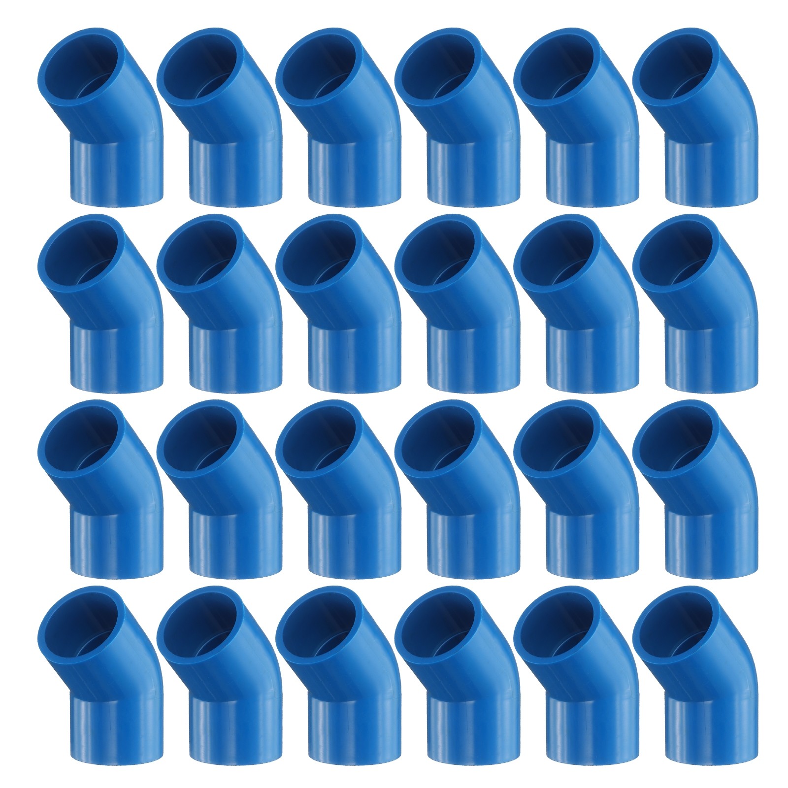 24 Pcs 1/2 Inch 45 Degree Elbow Pipe Fittings 2 Way, Blue