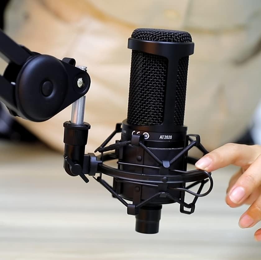 Durable Metal Microphone Shock Mount - Universal Fit with Adapters for AT Models