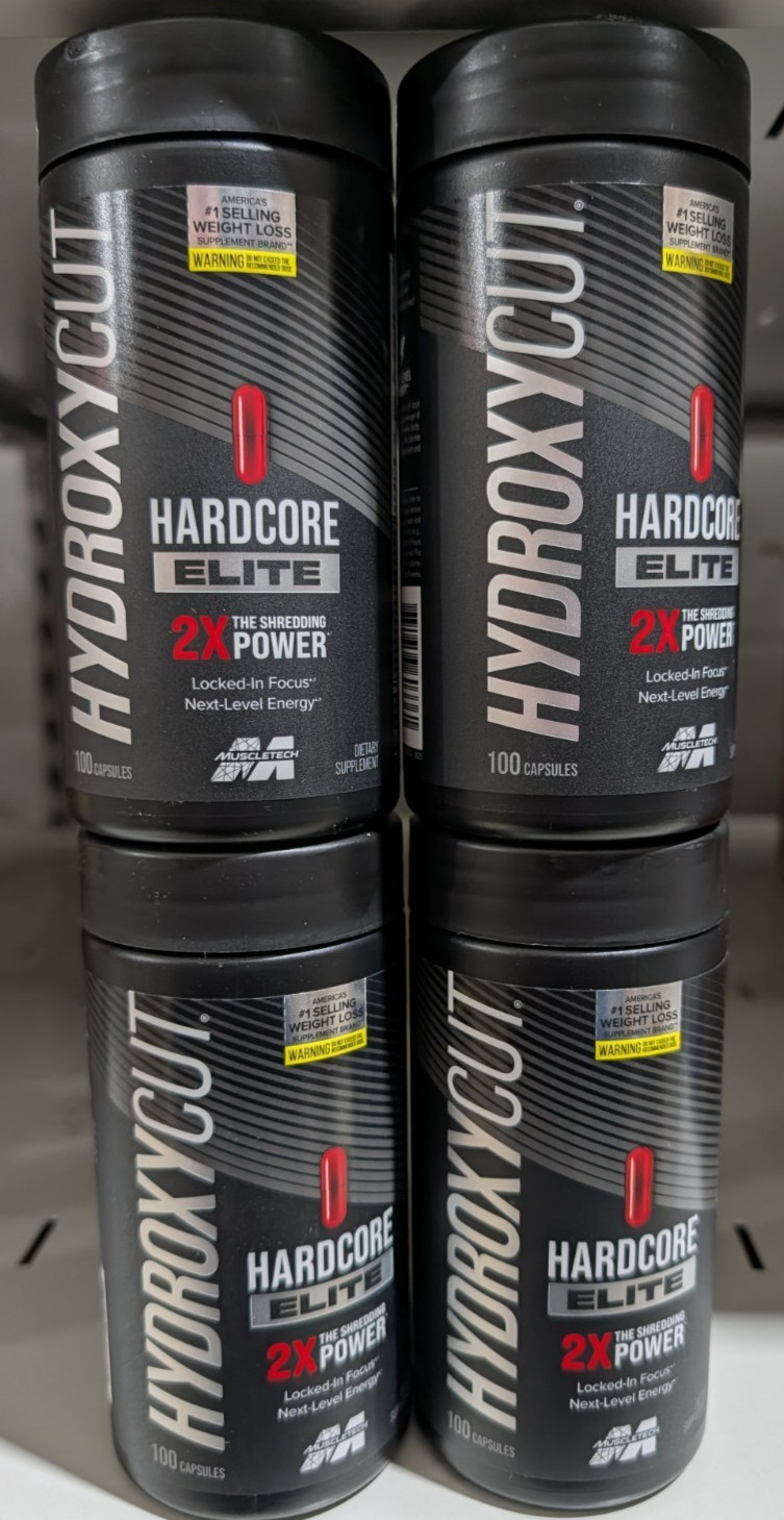 MuscleTech Hydroxycut Hardcore Elite 100ct. 4 Pack Free Fast USPS Ship