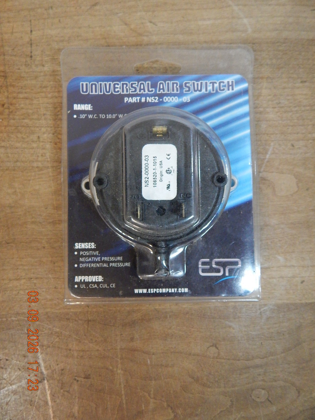 ESP Universal Air Switch NS2-0000-03 For HVAC. New