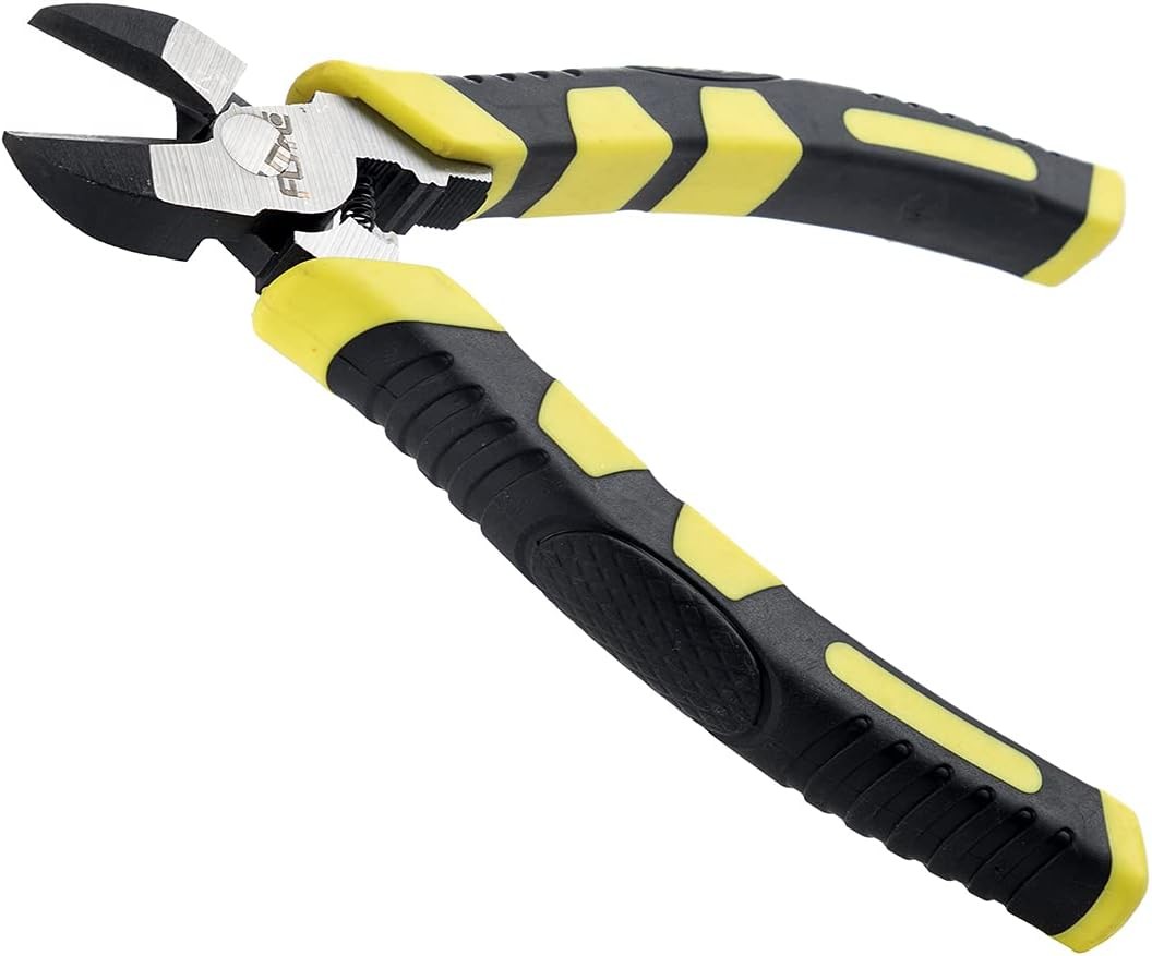 6 Inch Industrial Diagonal Cutting Pliers - High Leverage Side Cutters with Hard