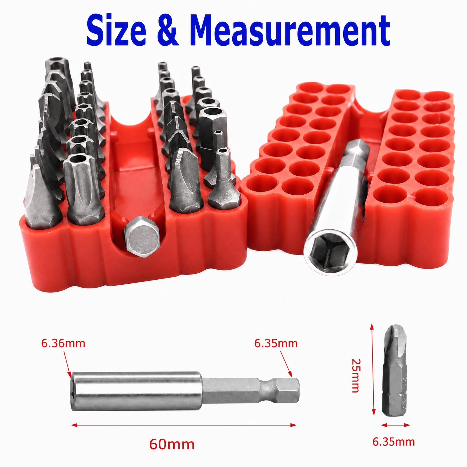 33 PCS Tamper Security Torx Bit Set Hex Head Drill Extension Screwdriver Bits US