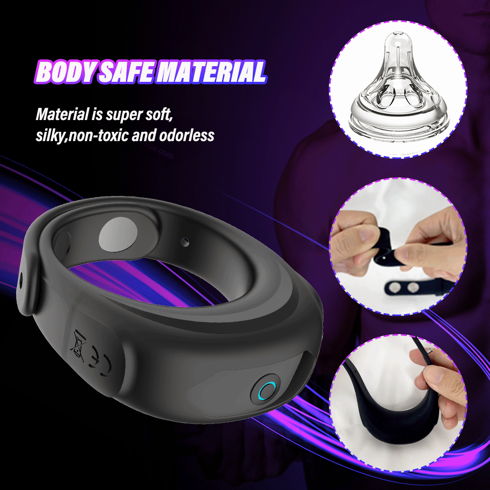 Rechargeable 10 Speed Electric Ring Penis Enhancer Delay Time for Male Couples
