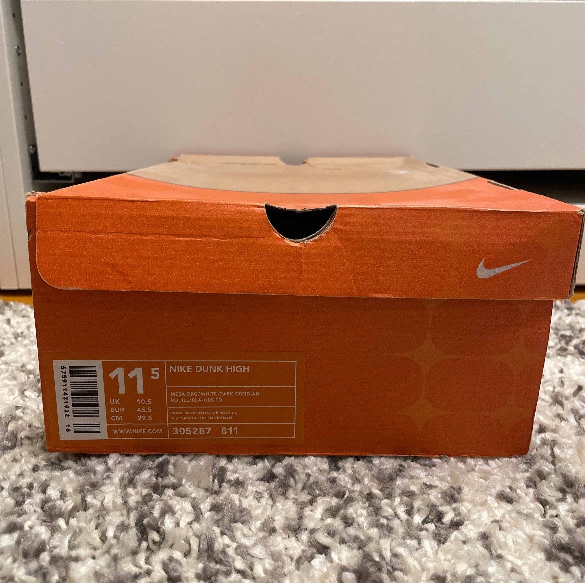 Size 11.5, Nike Dunk High Mesa Orange Patent Leather Neptunes, FAST & FREE SHIP