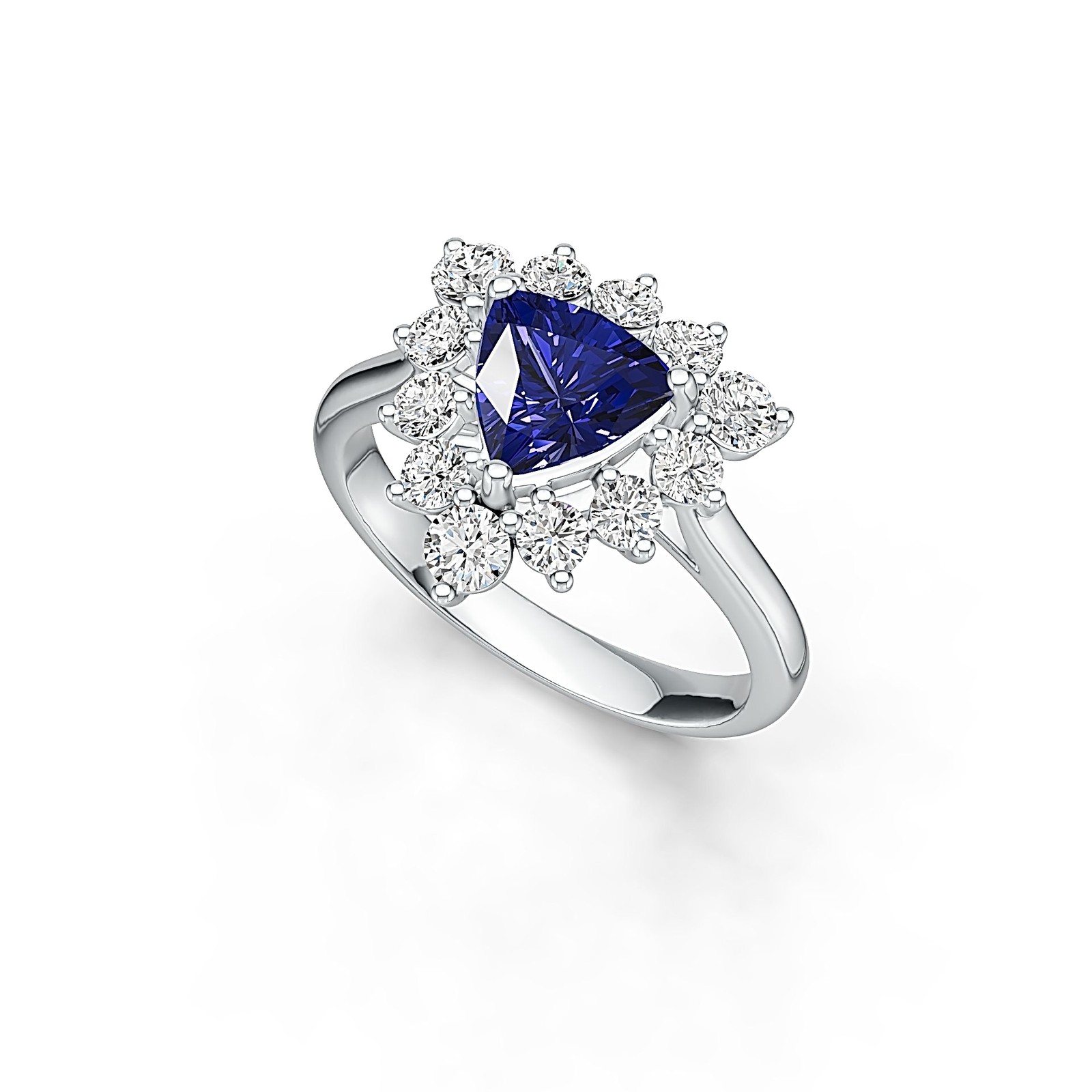Sterling Silver Semi Mount Ring Setting Trillion TRI 7X7mm