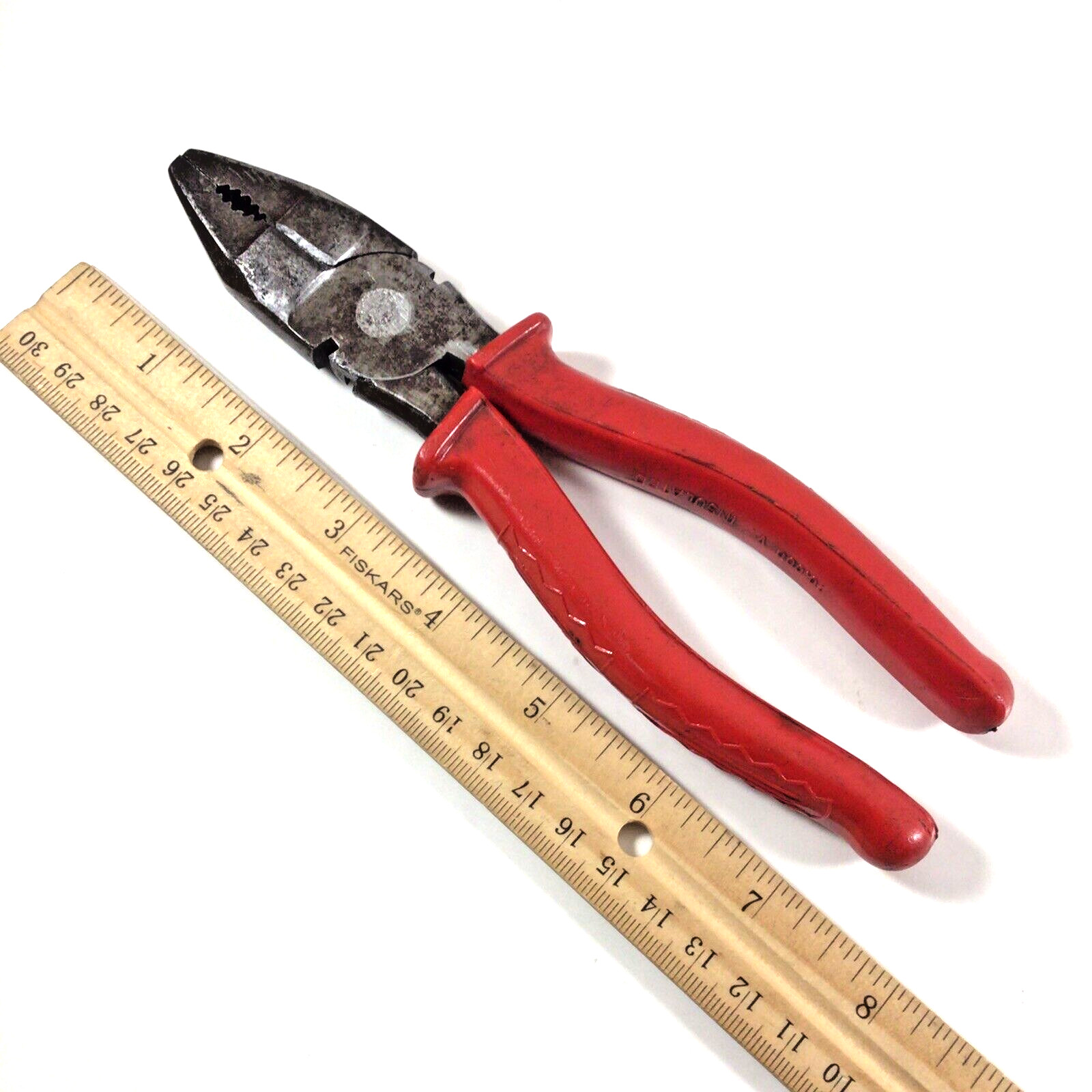 Vintage Rare Santo 7.5"in Insulated Lineman's Pliers 10.000 V Red Made In Italy