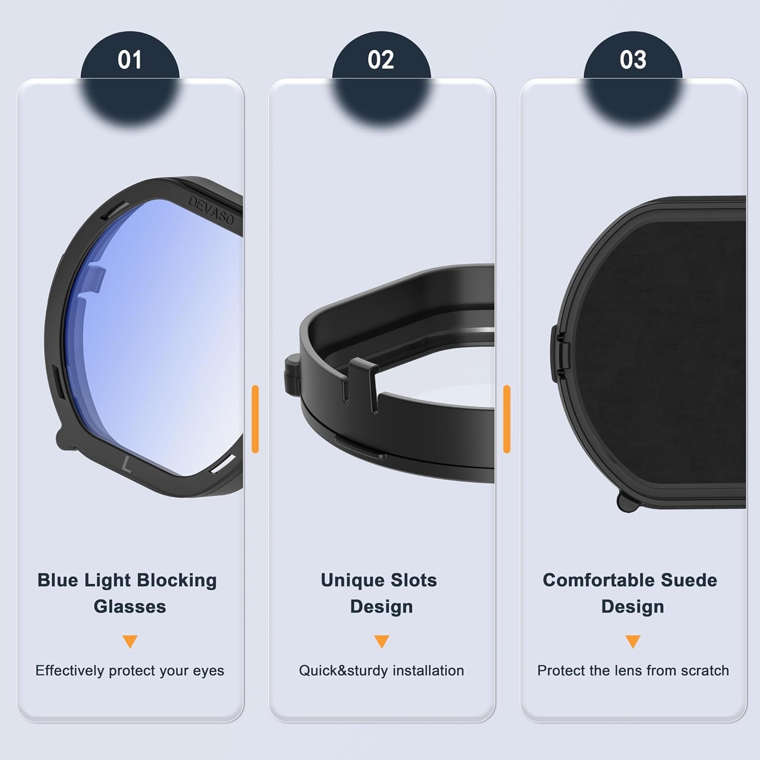 Blue Light Blocking Glasses Spacer & Lens Protector Set For PlayStation VR2