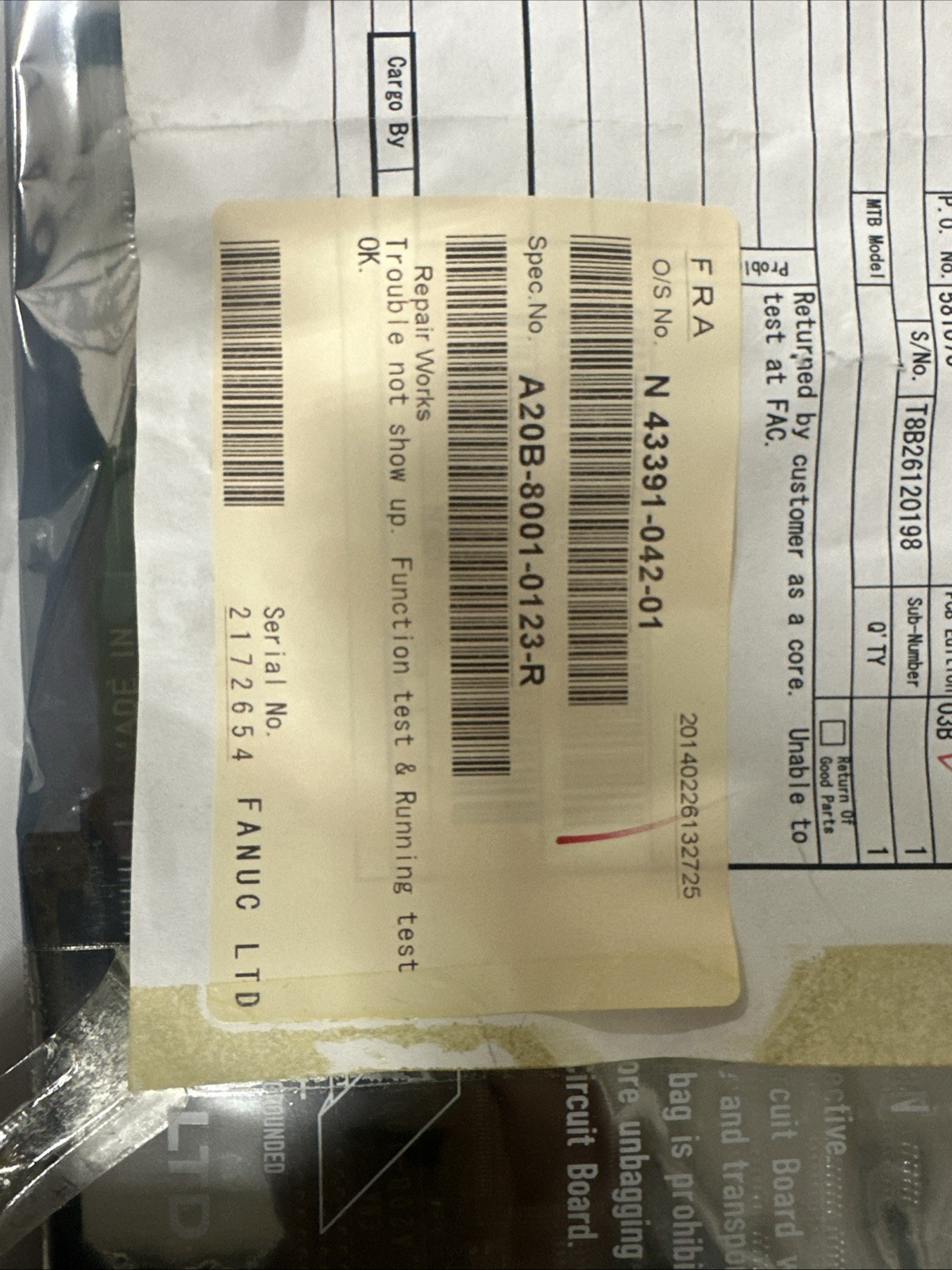 FANUC A20B-8001-0123 AB RIO + ETHERNET 1.  NEW!!