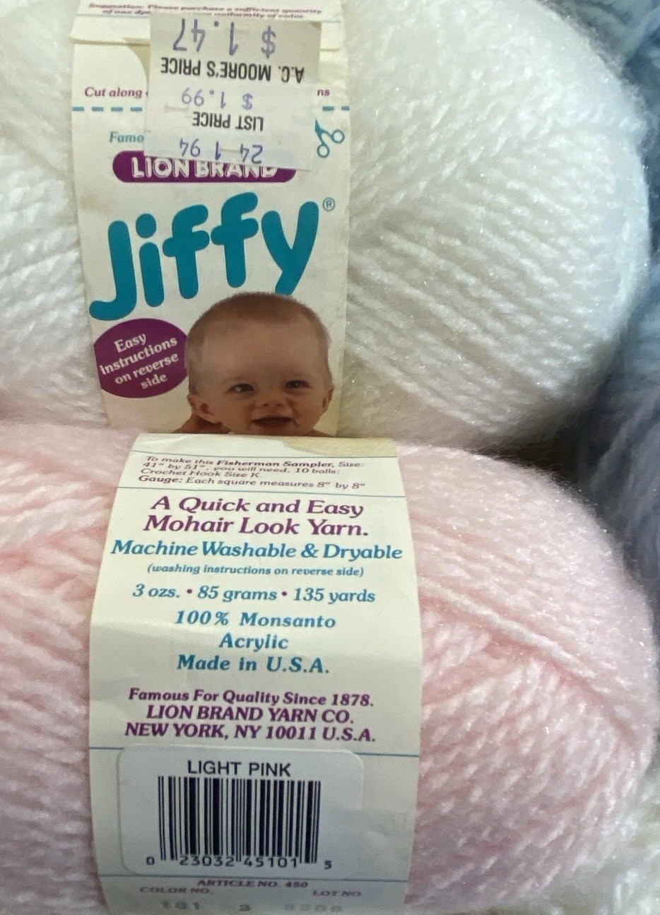 12 Lb Estate Lot Vintage To Modern Baby Acrylic Yarn Skeins & Pattern Booklets