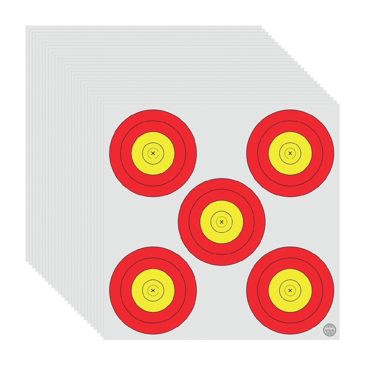 ArrowLife 17" 5 Spot Target Face Made in The USA, 25 Pack + 2 Free Tic, Tac