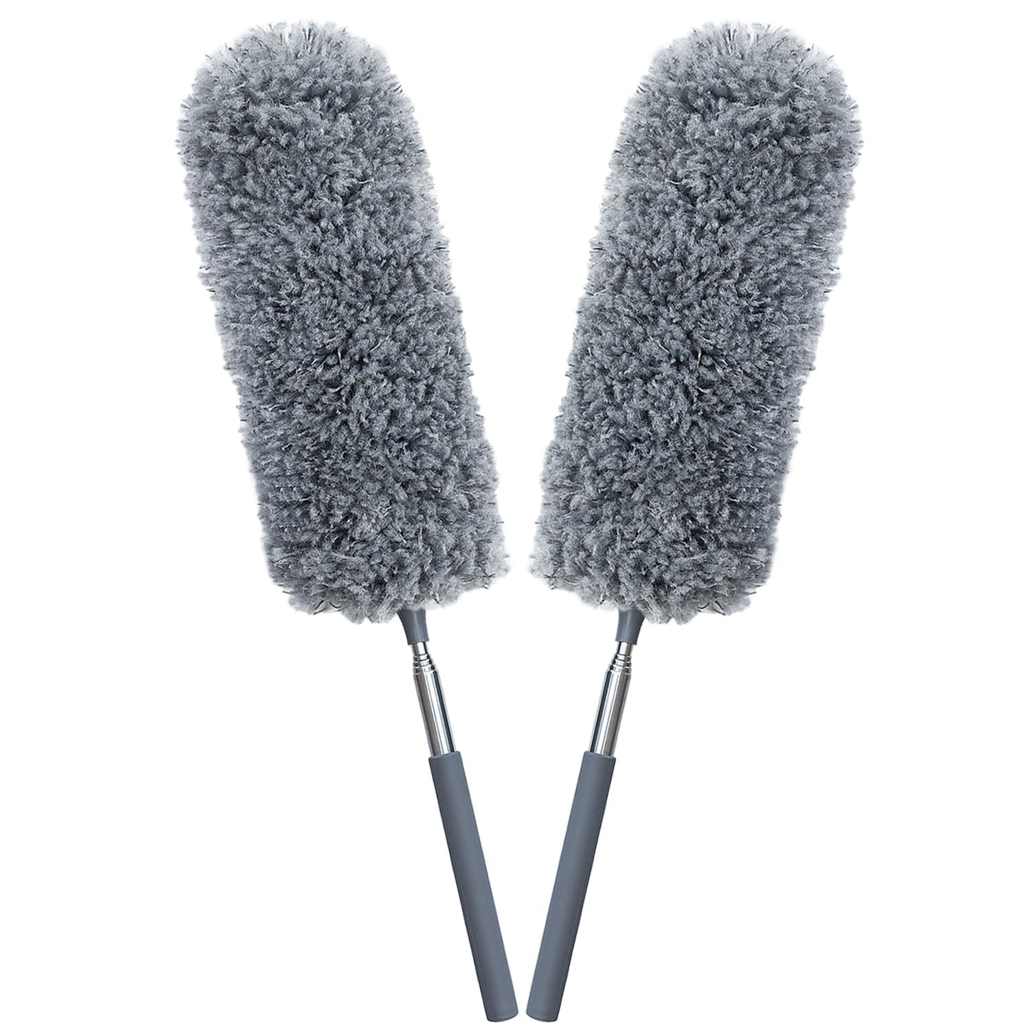 2 Pack Microfiber Feather Duster for Cleaning, with Extendable Pole, Hand Was...