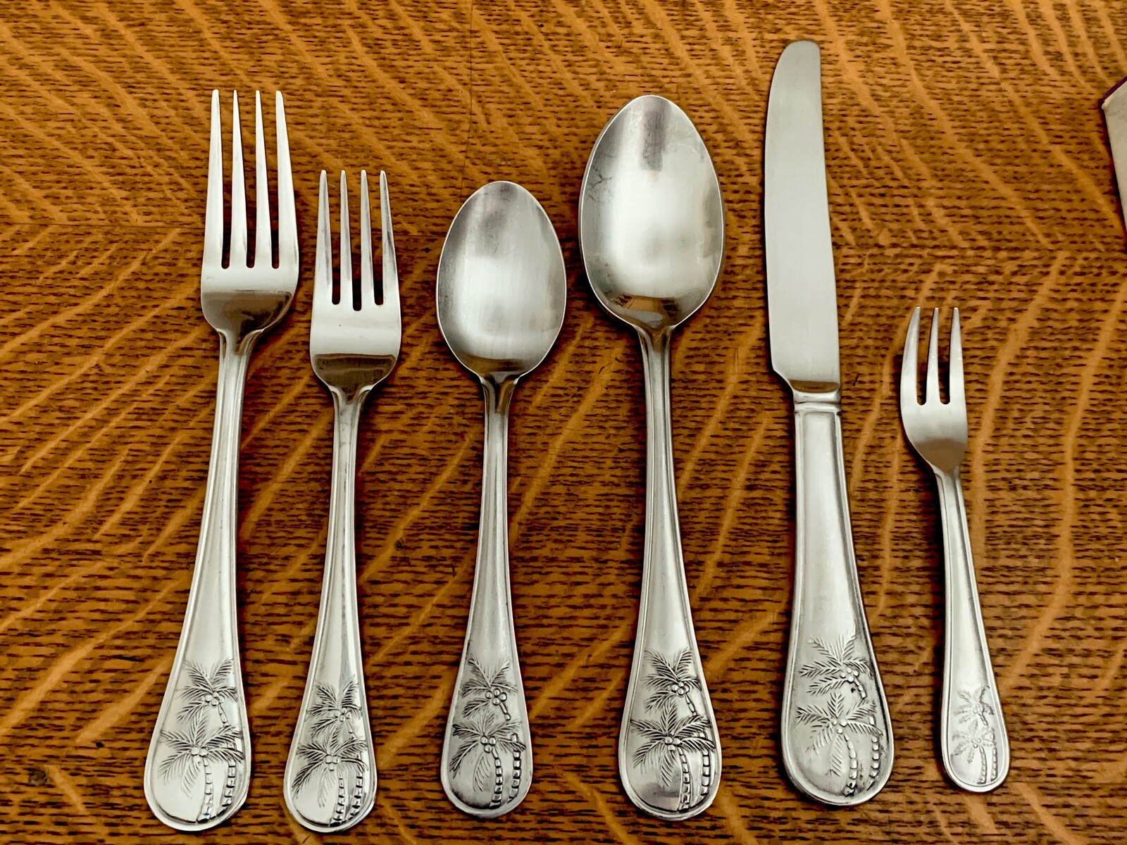 Cambridge COCONUT *PALM TREE* FLATWARE SILVERWARE - TROPICAL HAWAIIAN