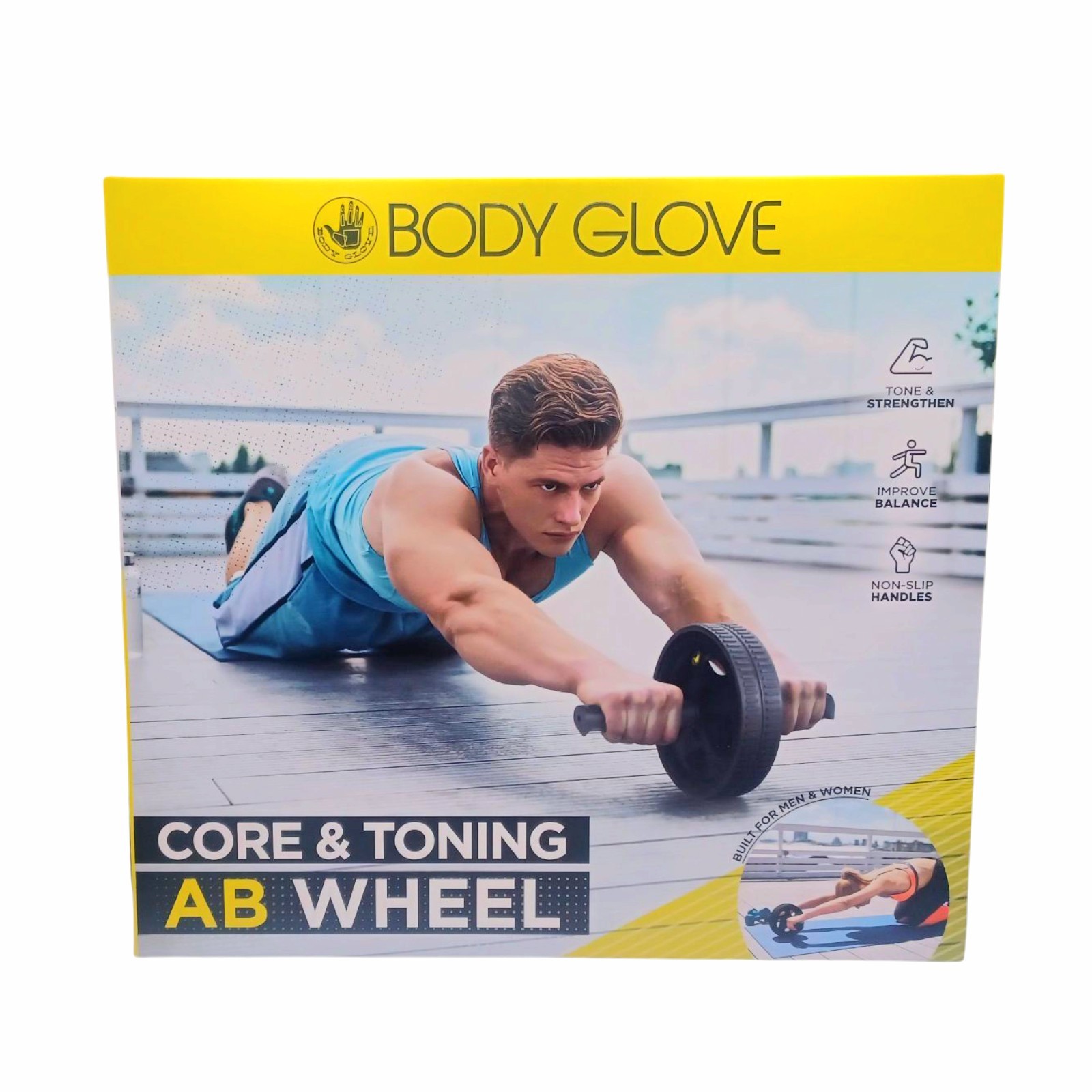 Body Glove - Core & Toning AB Wheel - Dual Non-skid Wheels - Non-slip Handles.