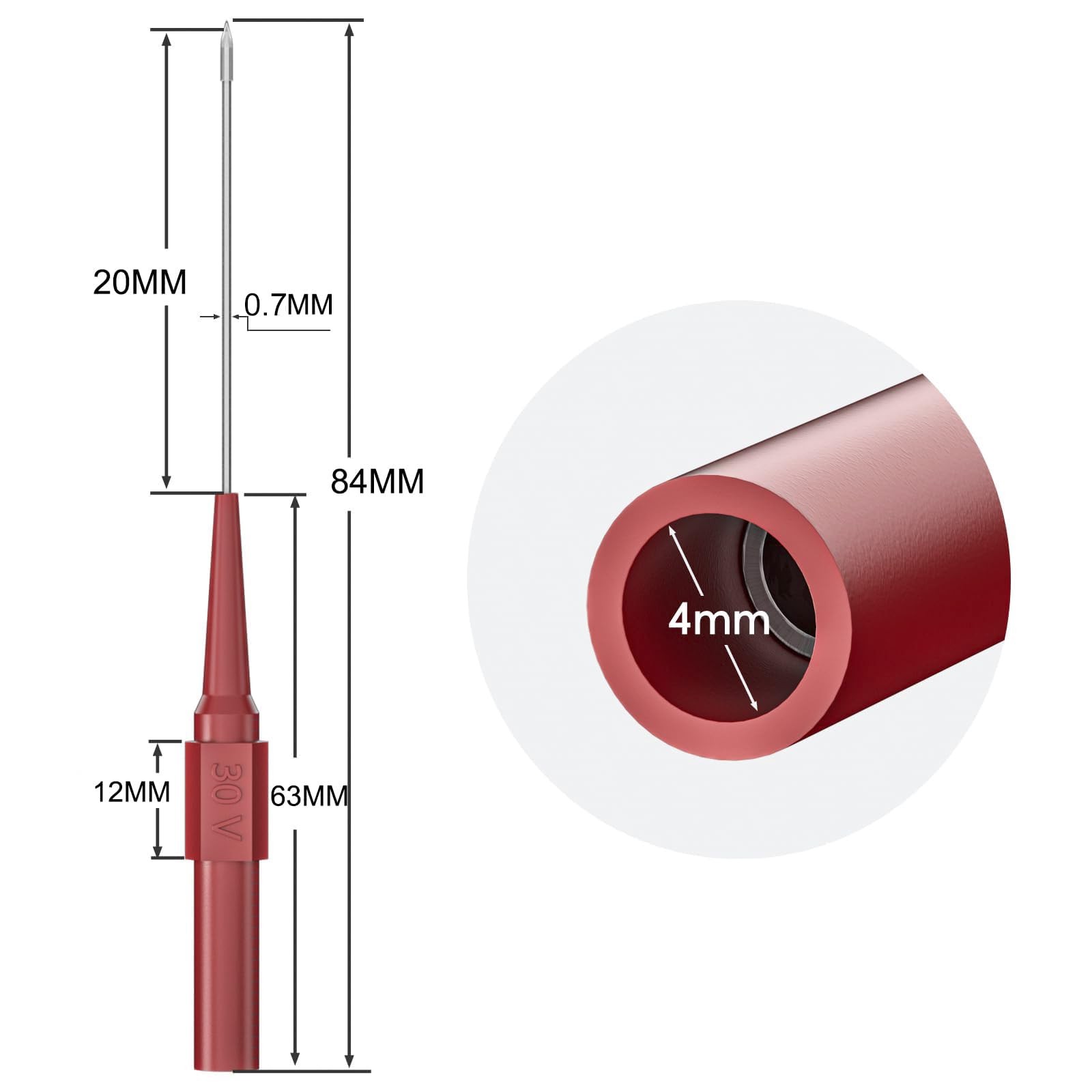 10PCS Back Probe Kit with 4mm Banana Socket (0.7mm Needle) | Non-Destructive ...