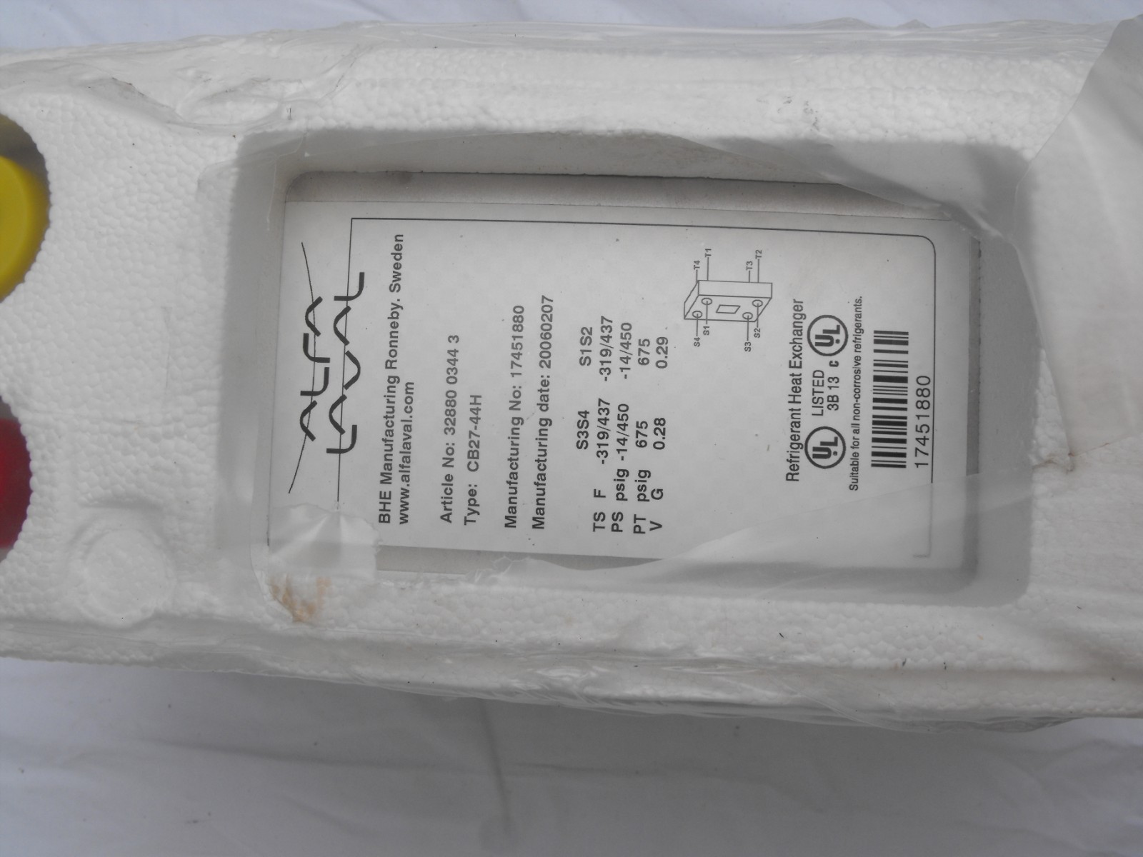 Alfa Laval CB27-44H Brazed Plate Heat Exchanger New Unopened Old Stock