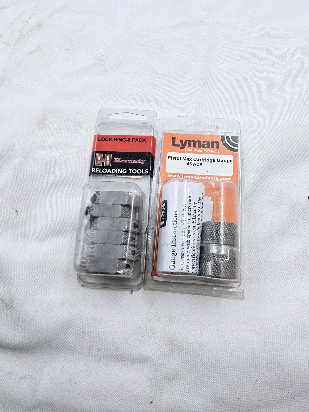 Lyman Max Cartridge Gauge 45 ACP & Hornady Lock Ring Six Pack