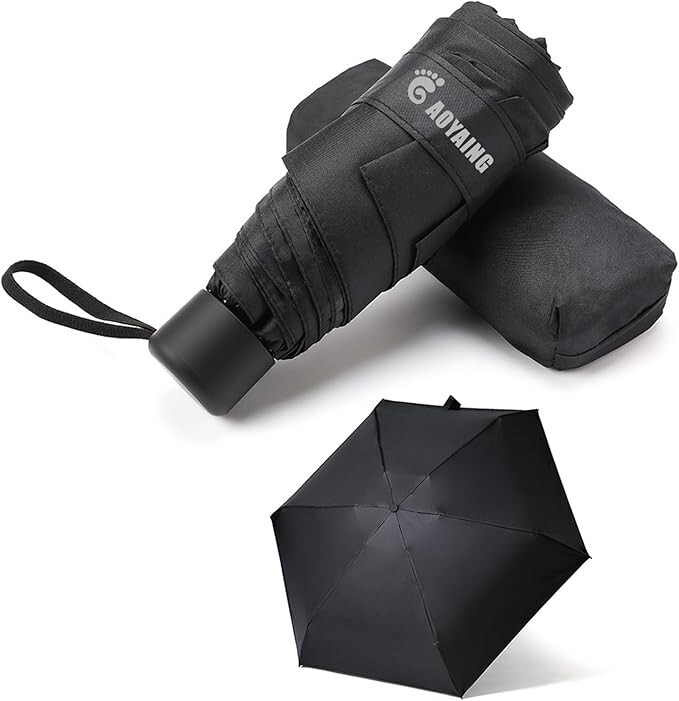 (NEW) GAOYAING Travel Umbrella Mini Umbrellas for Rain Sun&Rain