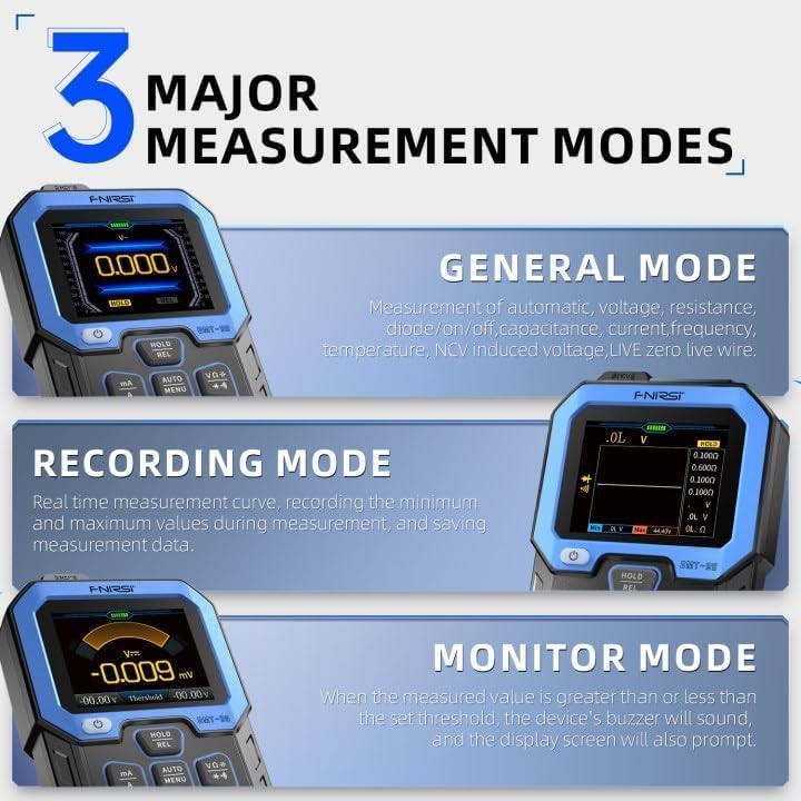 DMT-99 Digital Multimeter 9999 Counts TRMS, Rechargeable Auto-Ranging Volt