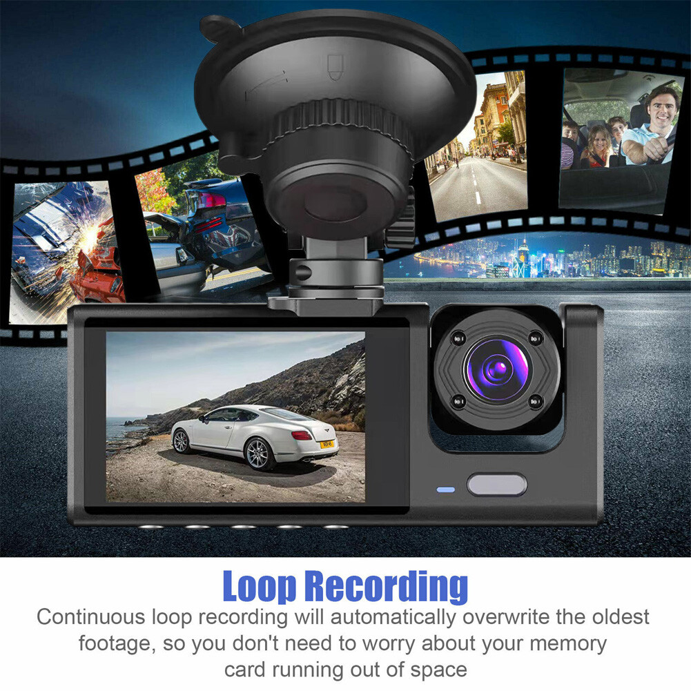 3 lenses Camara De Seguridad Dash Cam Para Auto Carro Delantero/Trasero/Interior