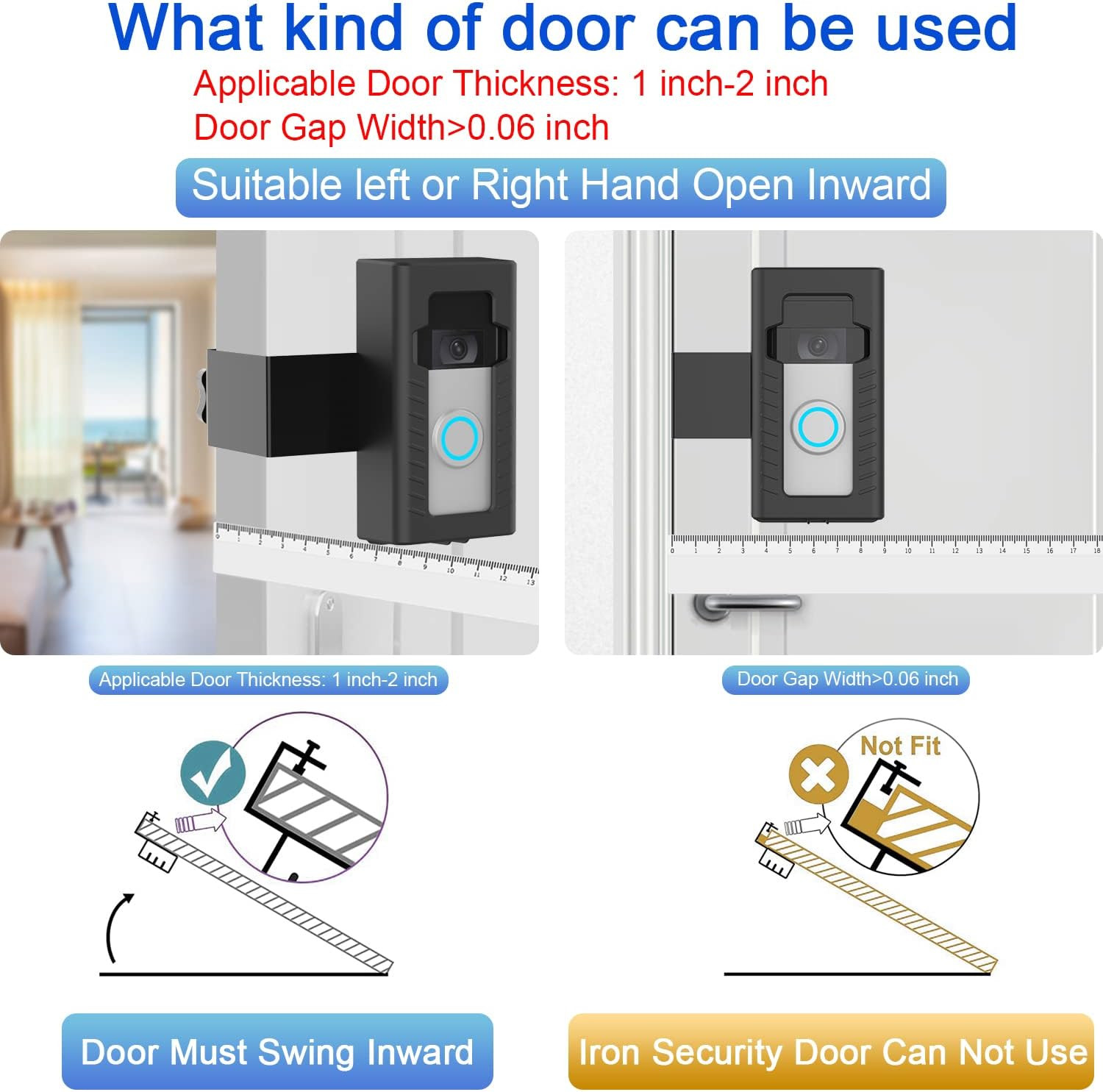 Anti-Theft Adjustable Video Doorbell Mount Compatible with Ring/Blink