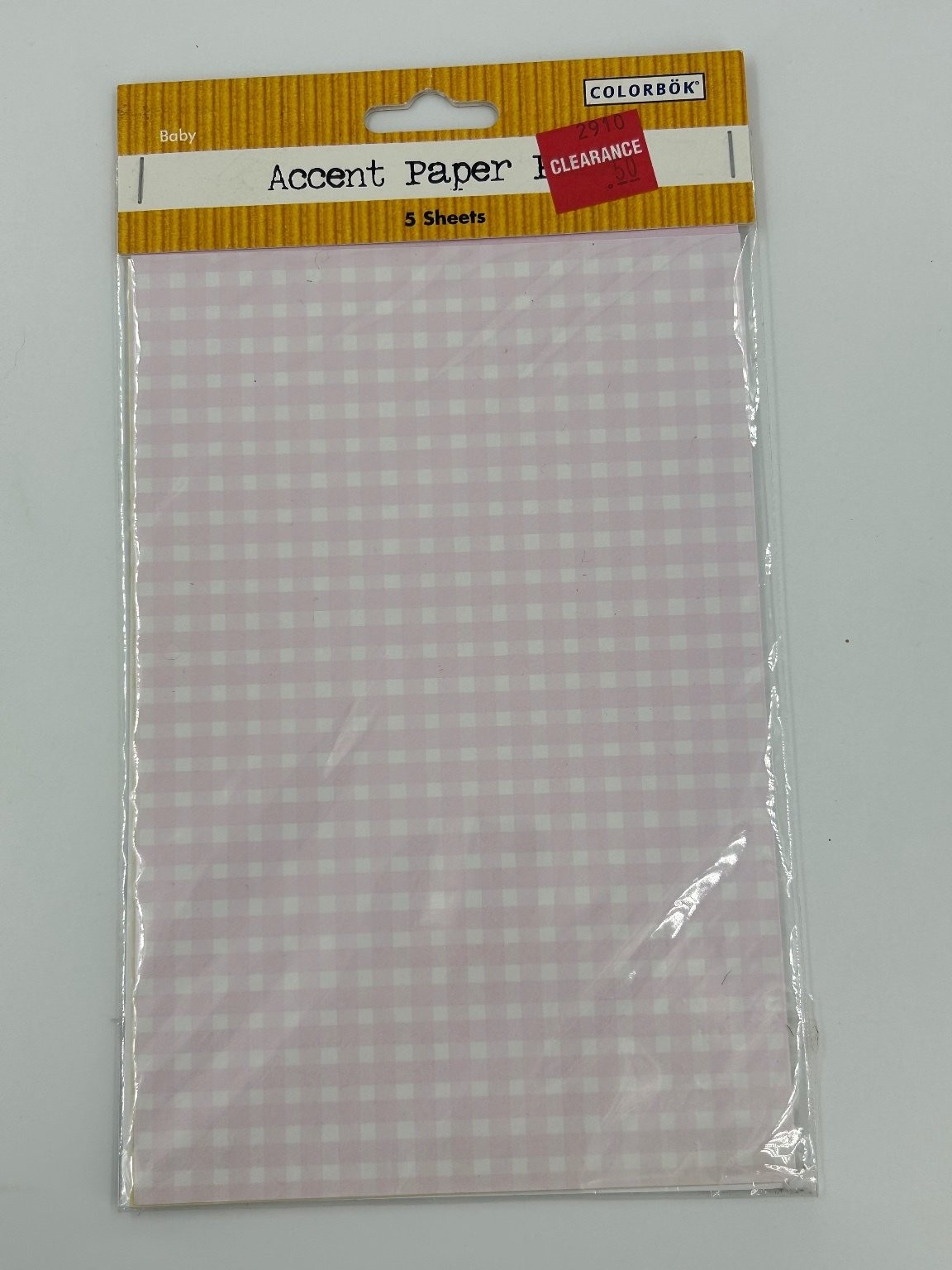 COLORBOK Baby Accent Paper Gingham 5 Sheets Scrapbooking Crafts