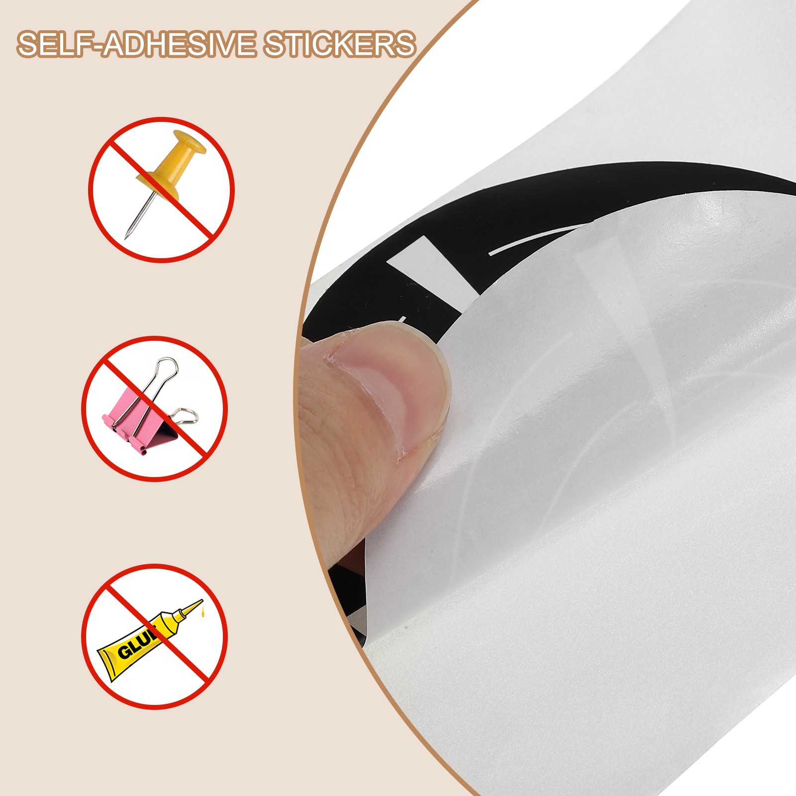 1 Roll Fluorescent Round Splatter Target Stickers 3", Black