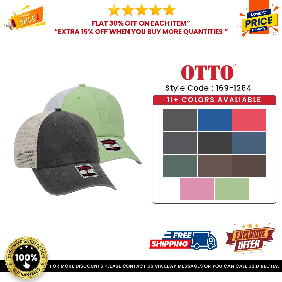 OTTO CAP "OTTO FLEX" Fitted 6 Panel Low Profile Mesh Back Trucker Hat - 169-1264
