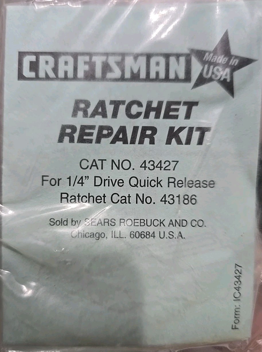 MADE IN USA Craftsman 1/4" Ratchet Repair Kit 43427 Quick Release For 43186 NEW