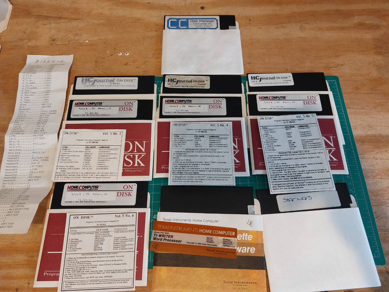 TI-99/4A 5.25 FLOPPY DISK Lot Home Computer DIgest Vol 5 TI-Writer Disk Manager