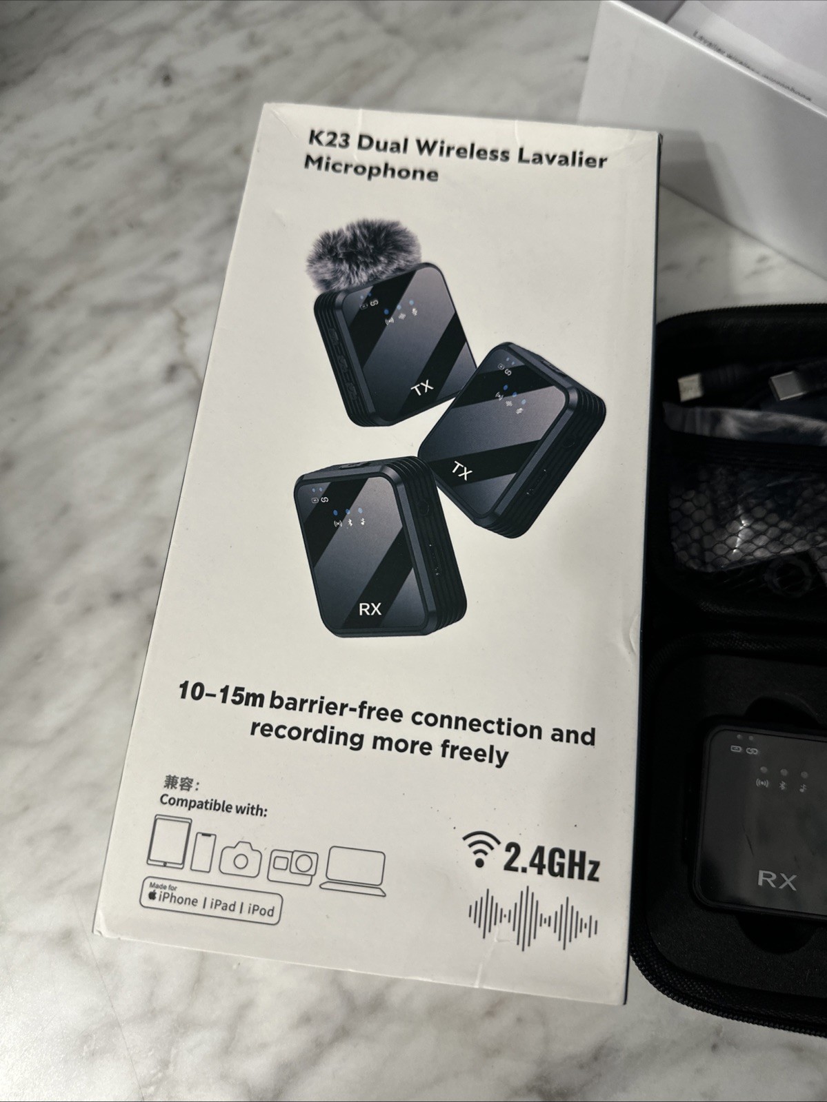 K23 Wireless Lavalier Microphone 2.4G Dual Transmitter