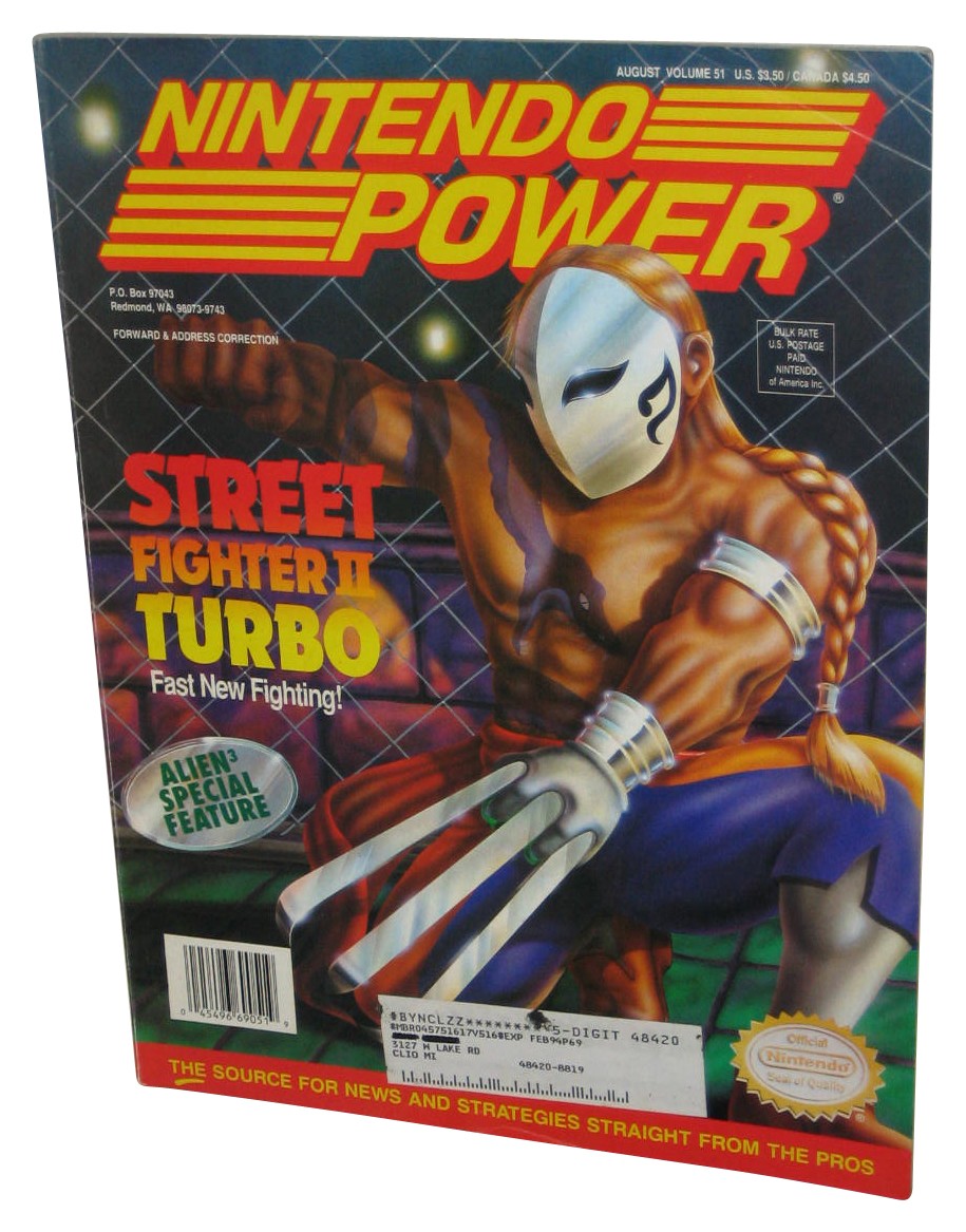 Nintendo Power Volume 51 Video Game Magazine Book - (Street Fighter II Turbo Veg
