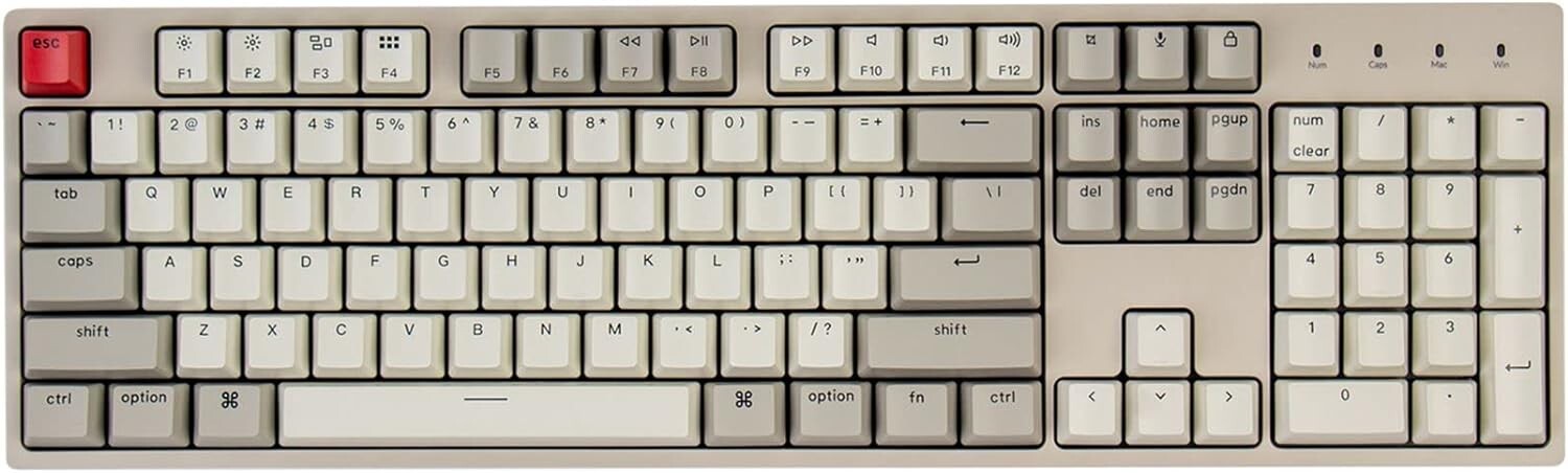 C2 Full Size Wired Mechanical Keyboard Compatible with Mac Keychron Brown Switch