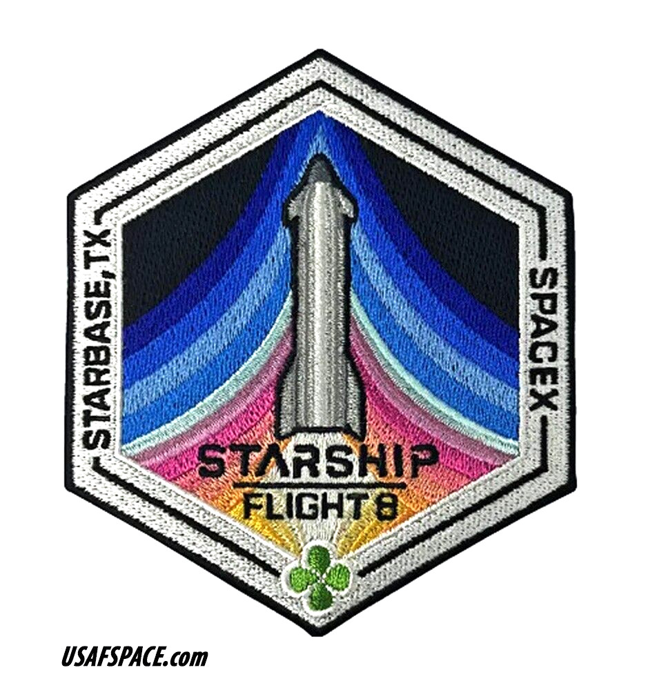 Authentic SPACEX STARSHIP TEST FLIGHT-8 SUPER HEAVY STARBASE, TX Mission PATCH