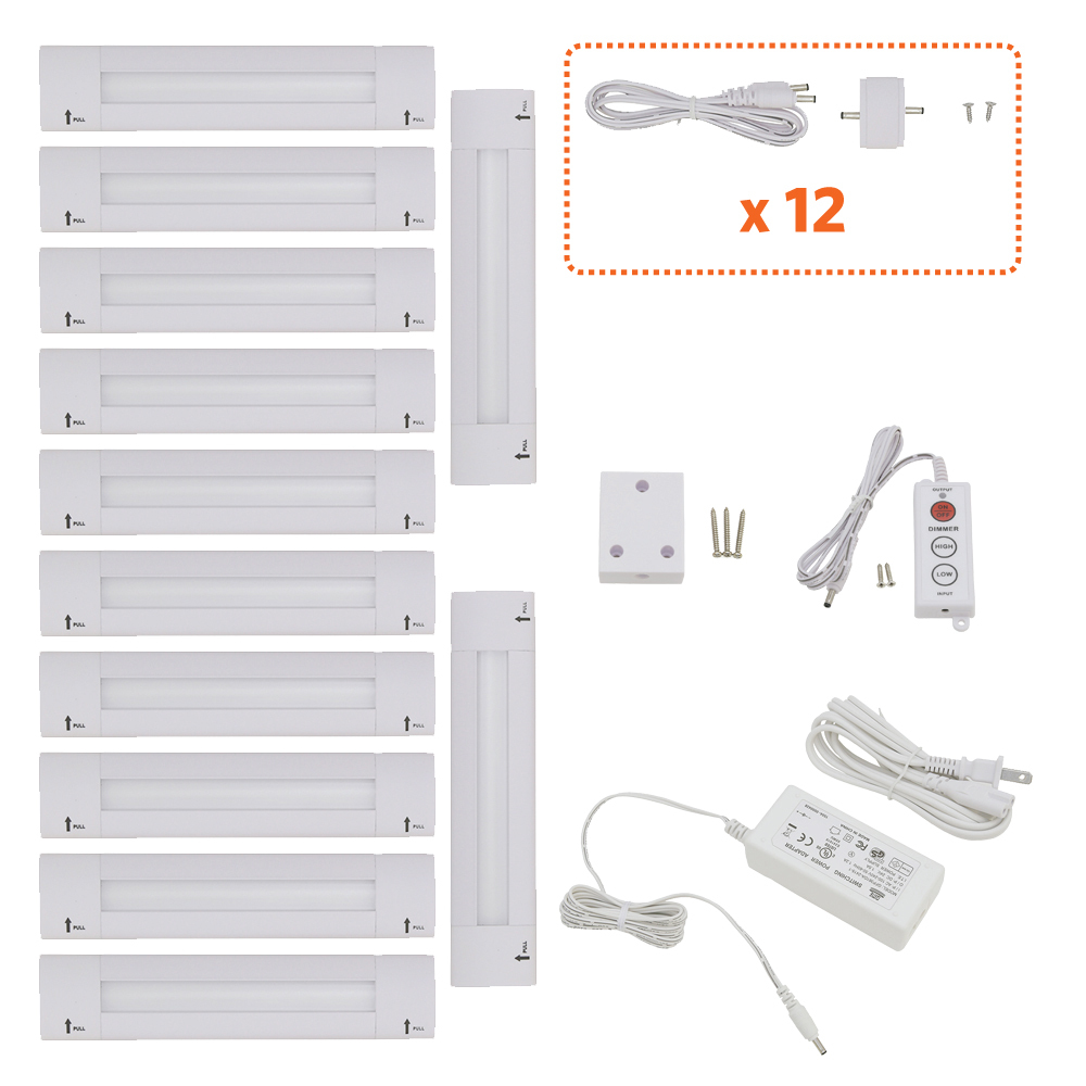 Lightkiwi F4920 Lilium 6" Warm White LED Under Cabinet Lighting - 12 Panel Kit