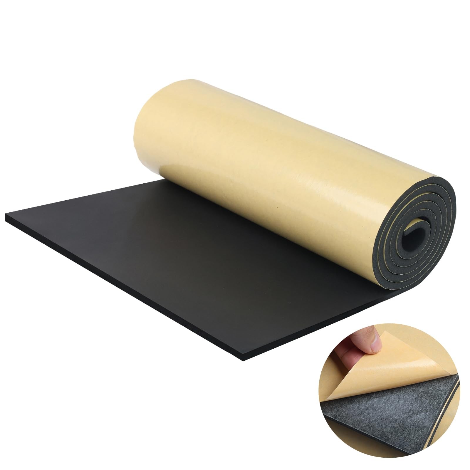 Eunice Sponge Neoprene Foam Sheet with 12 in x 59 x 1/4 in, Black