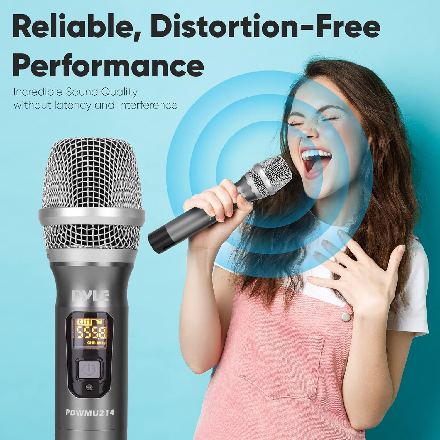 Dual UHF Wireless Microphone System - Professional Handheld Dynamic Cordless Mic