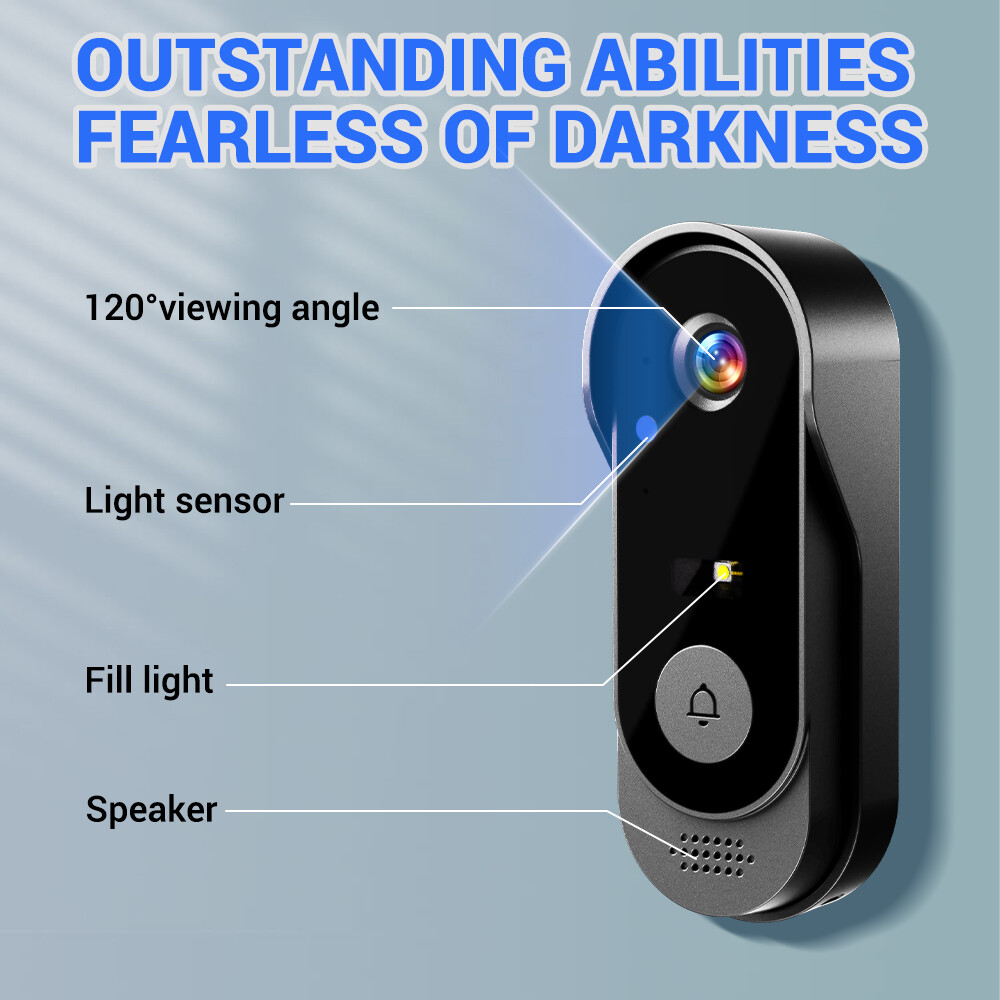 Wireless Video Doorbell Intercom System Smart WiFi Doorbell with Night Vision