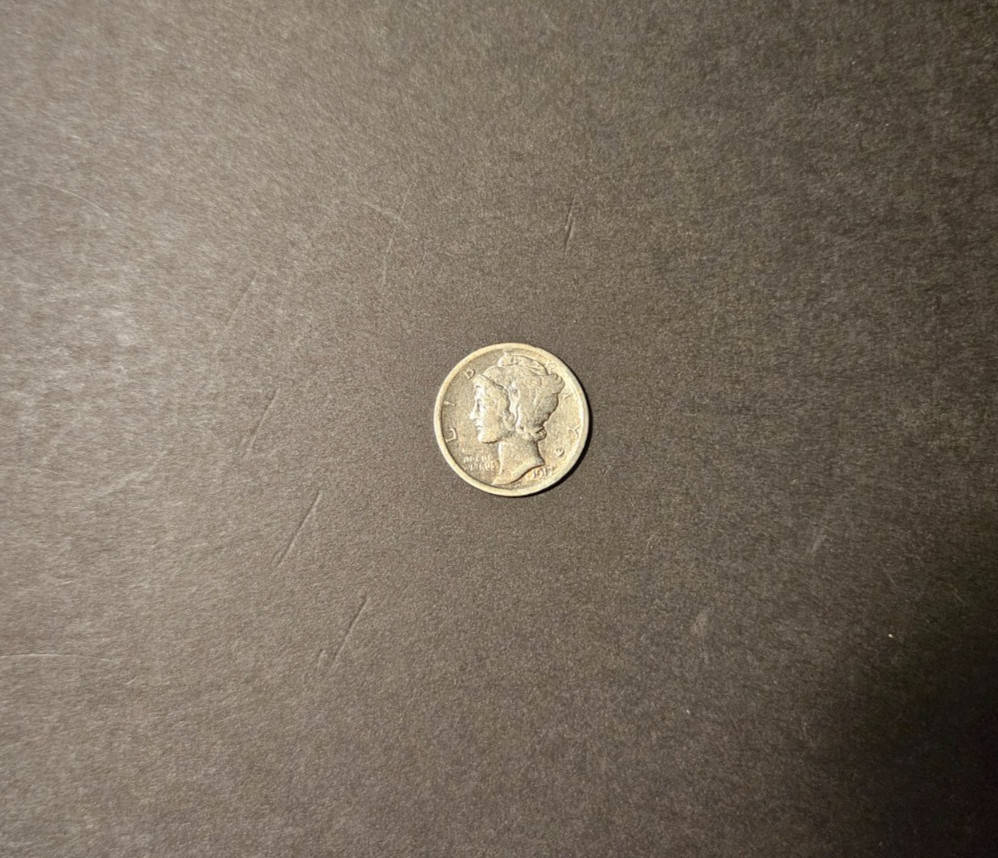 1917 SILVER MERCURY HEAD DIME AU CONDITION